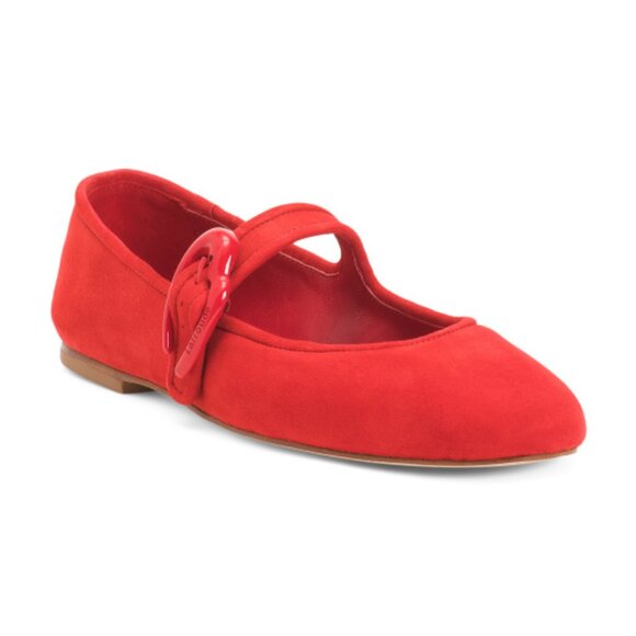 LARROUDE Scarlet Handmade In Brazil Suede Verona Ballet Flats